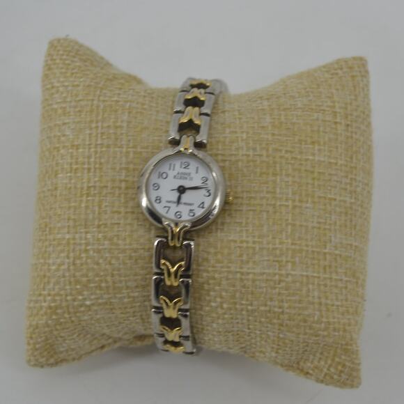 Vtg Anne Klein II Wristwatch Career White Bezel Two Tone OS - Picture 12 of 12